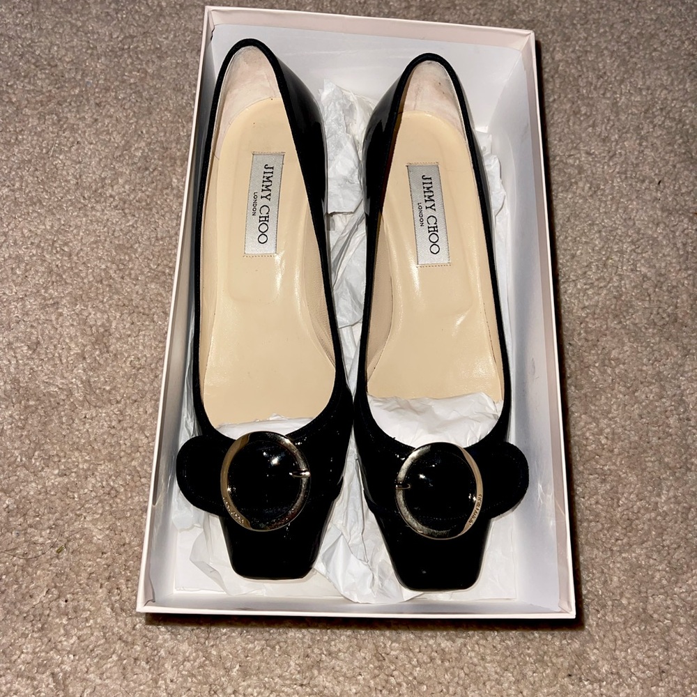 Jimmy Choo patent pumps
